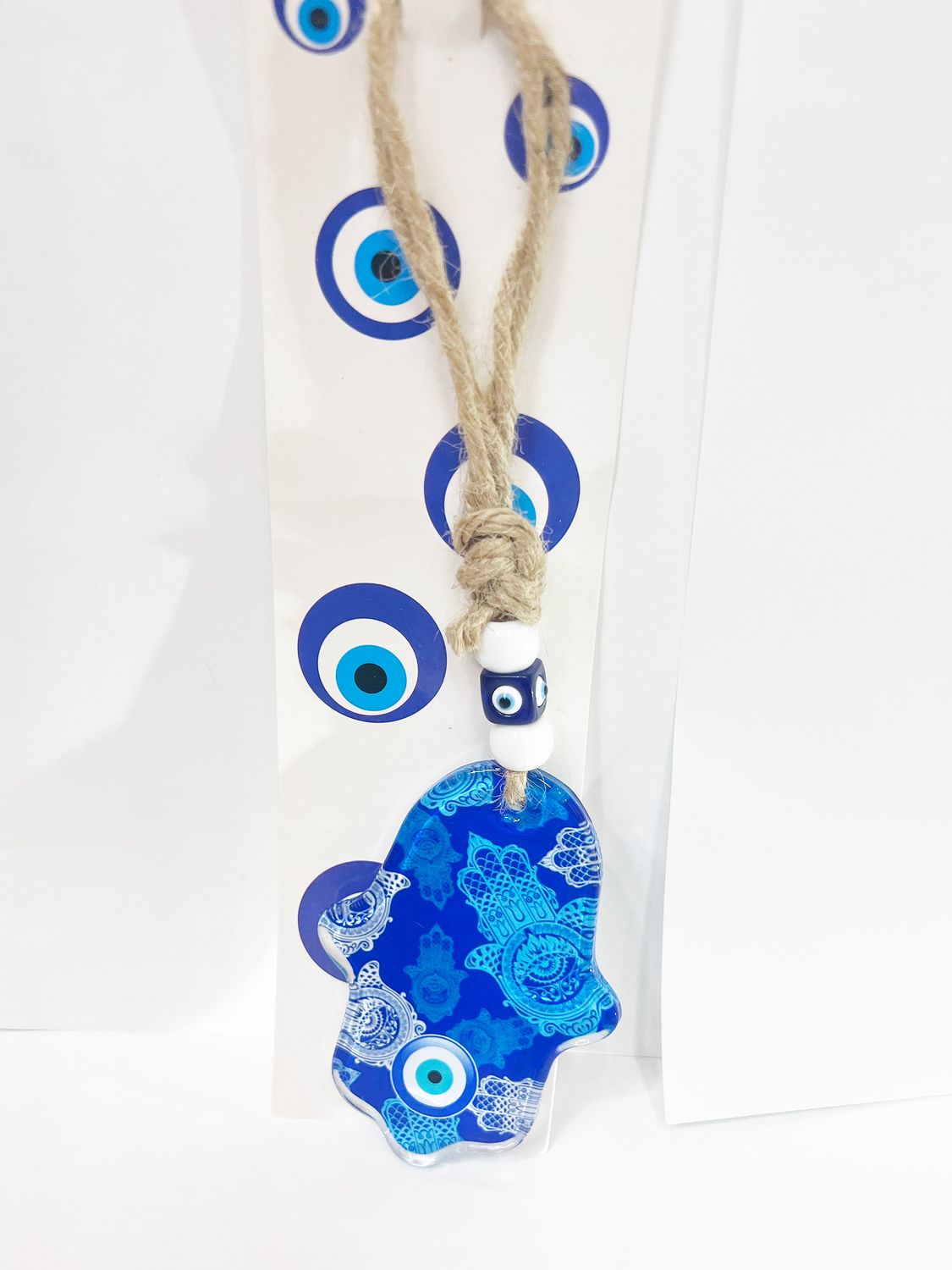 Lucky Vida Hamsa wall glass decoration 3"