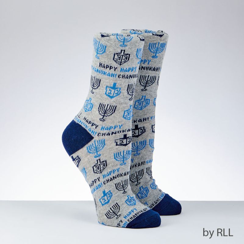 Chanukah Adult Crew Socks - Happy Chanukah