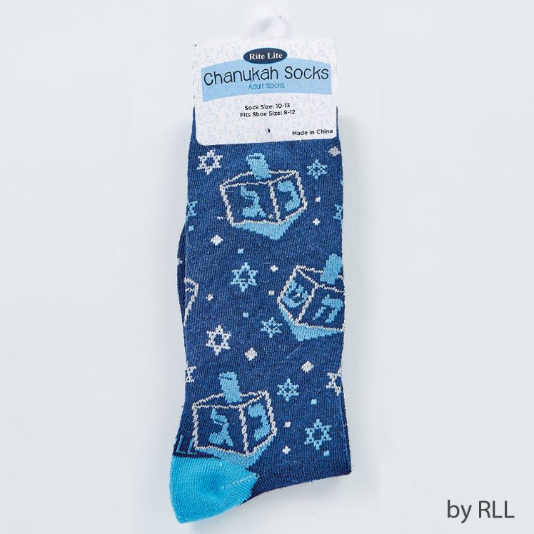 Chanukah Adult Socks - Metallic Dreidel