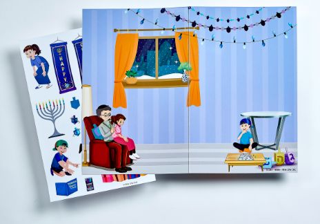 Chanukah Scenes with Reusable Stickers