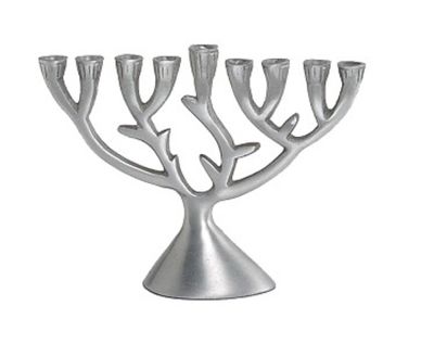 Aluminum Menorah with Silver Finish
