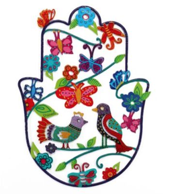 Emanuel Laser Cut Enamel Med Hamsah - Birds &amp; Butterflies