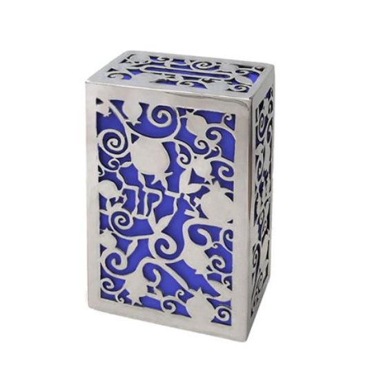 Emanuel Tzedakah Box Metal Cut-out - Blue