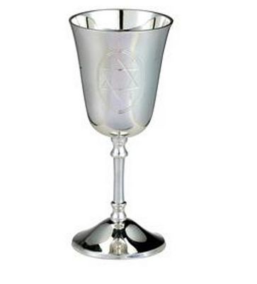 Emanuel Silvertone Kiddush Cup w/Star of David