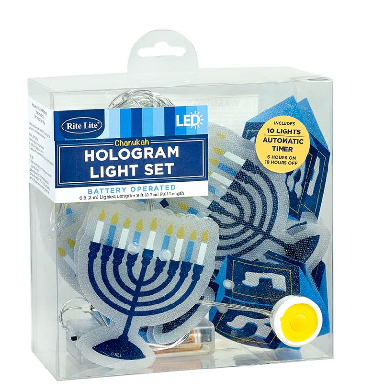 Chanukah Hologram Light Set (Battery operated)