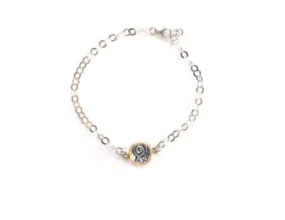 IMJ  14K Gold-filled/Stl Slv Pom Bracelet