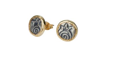 IMJ  14K Gold-filled/Stl Slv Earrings stud - Pom