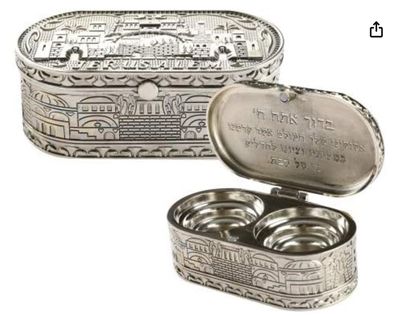 Emanuel Metal Travel Size Candlesticks with Cover