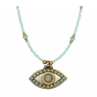 Michal Golan Evil Eye  - Misty Green Necklace