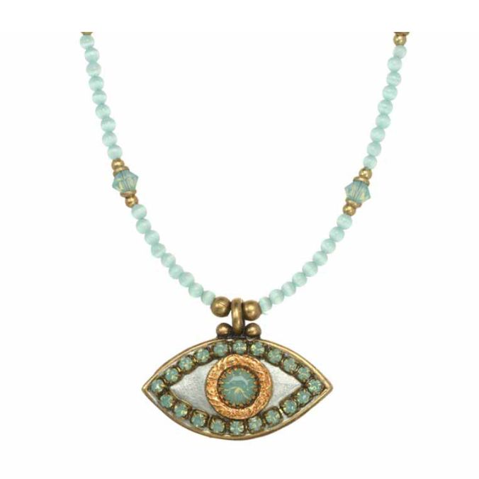 Michal Golan Evil Eye  - Misty Green Necklace