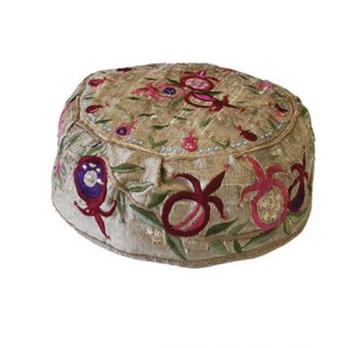 Bucharian Hat/Kippah Pomegranate - Gold Bucharian Hat/Kippah Pomegranate - Gold