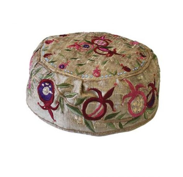 Bucharian Hat/Kippah Pomegranate - Gold