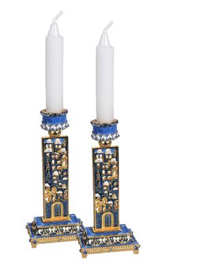 Enameled Jerusalem Candlesticks Enameled Jerusalem Candlesticks