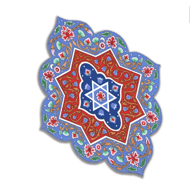 Caspi Car Mezuzah - "Blue Arabesque"