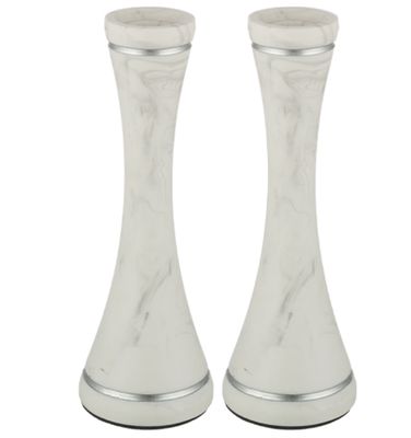 Polyresin Marble Candlesticks 17 cm