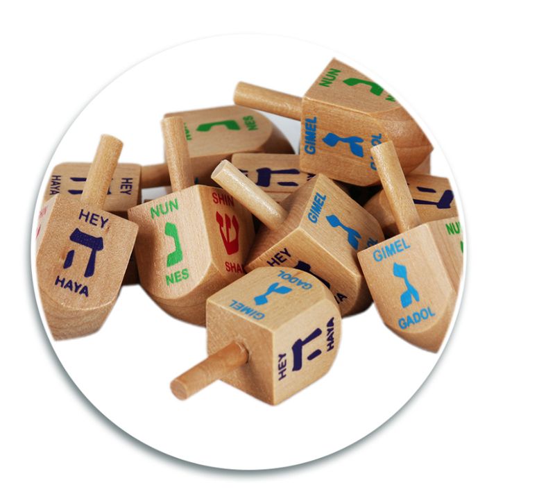 Natural Wood Dreidels - Med
