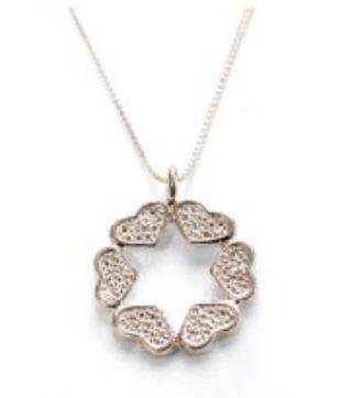 IMJ  Stl/Slv Heart/Star necklace