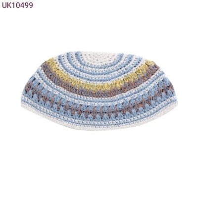 Frik Knit Kippah - Blue/Yellow Frik Knit Kippah - Blue/Yellow