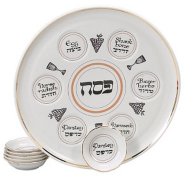 Passover Seder Plate w/6 matching dishes
