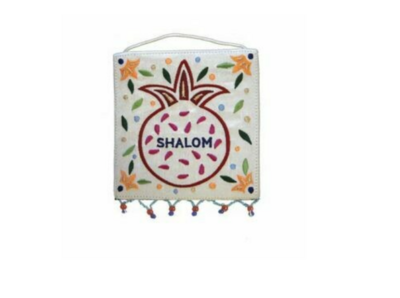 Emanuel Raw Silk Sm Sq Wall Hanging - Pomegranate