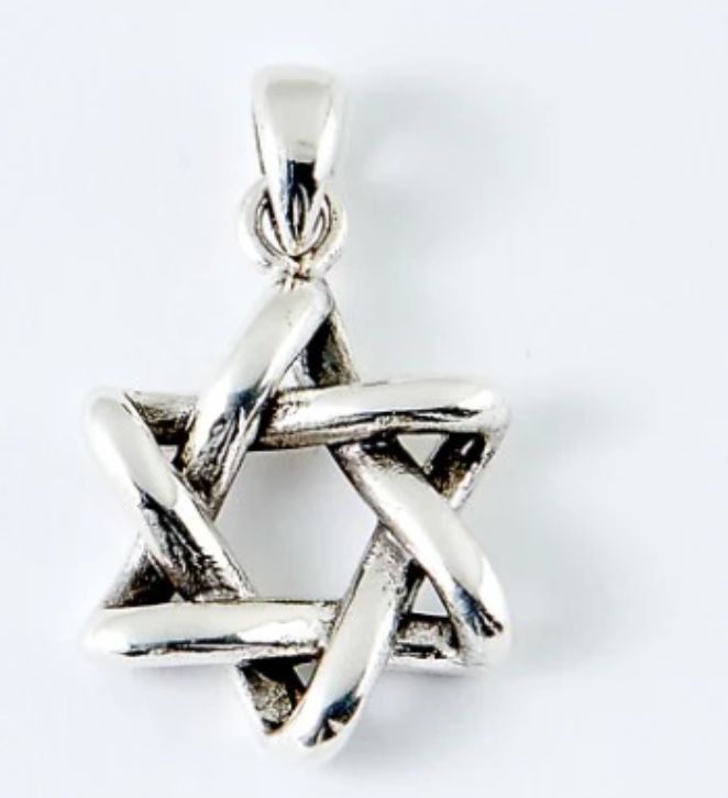 Stl Silver 0.75" Curved Star of David Pendant