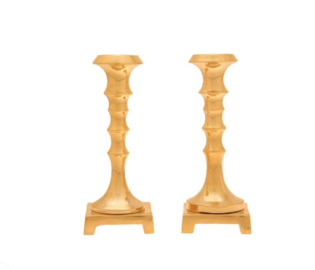 IMJ  Sabbath Candlesticks - Brass