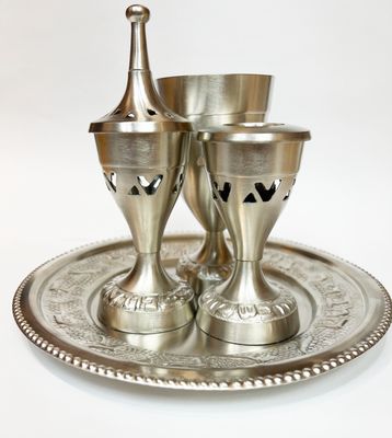 Pewter Hebrew Havdalah Set - 6pc