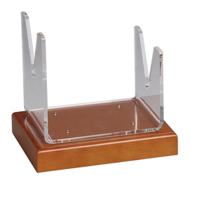 Acrylic Shofar Stand on Wood Base