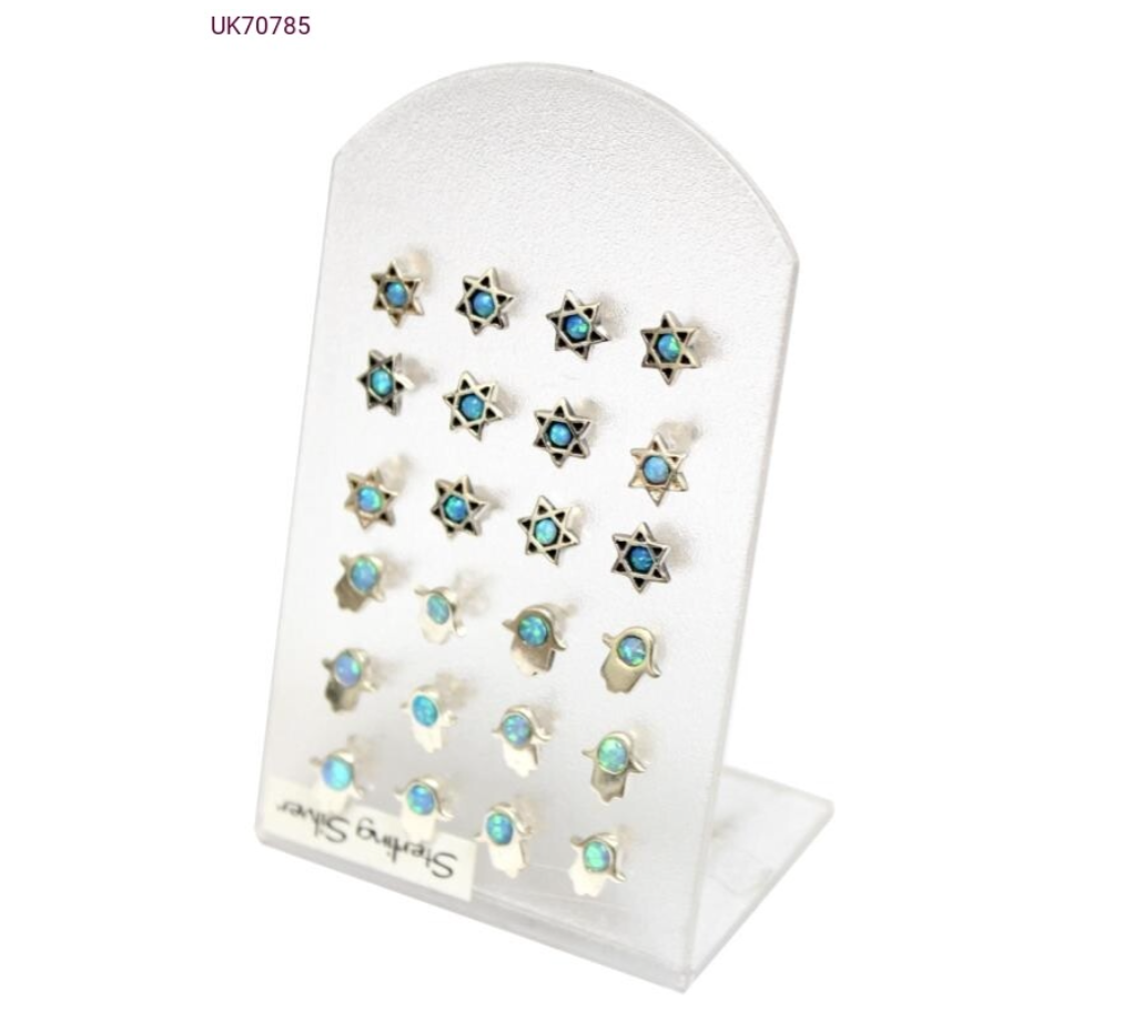 Sterling Silver 925 Opal Earrings - Small