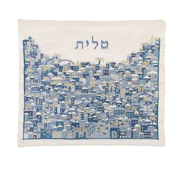 Tallit Bag - Full Embroidery (Hebrew) - Jerusalem
