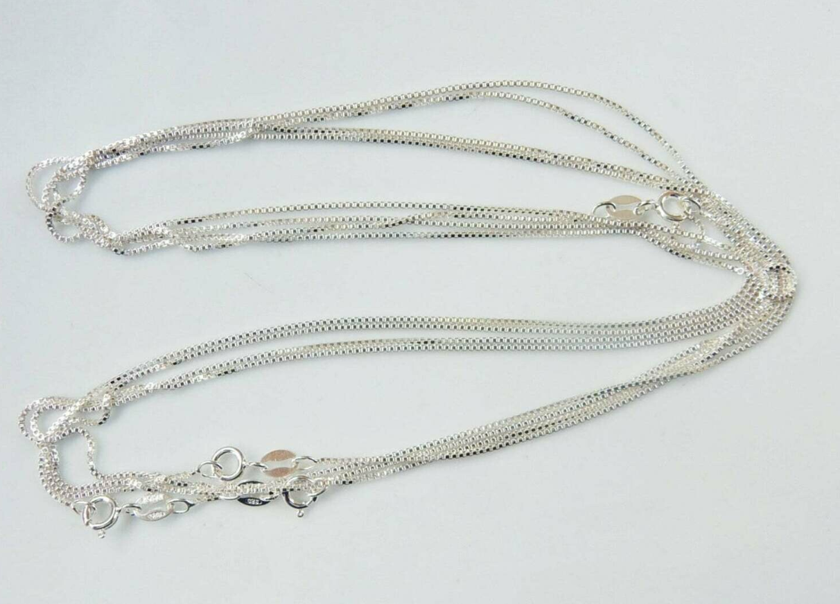 Sterling Silver Box Chain -16"/18"/20"/23.5"