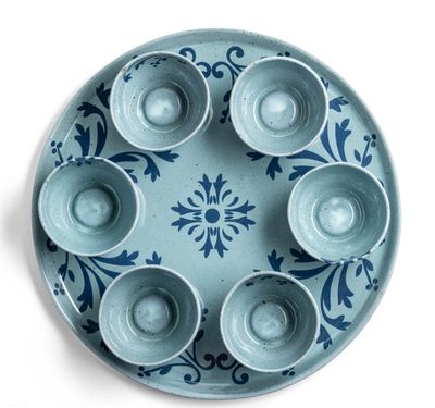 IMJ Decorated Passover Seder Plate - Flowers
