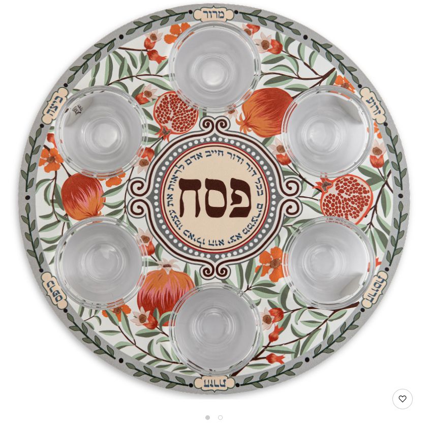IMJ  Stainless Steel Passover Seder Plate with Pom by Dorit Judaica
