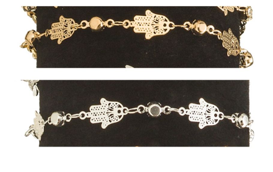 C Bracelets with Amulets - Assorted Set in gold & silver