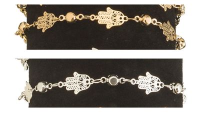 C Bracelets with Amulets - Assorted Set in gold & silver