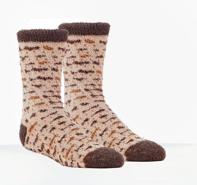 Passover Cozy Slipper Socks - Matzah Pattern