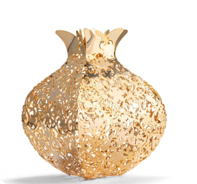 IMJ 3D Gold Filigree Pomegranate Statue - Large