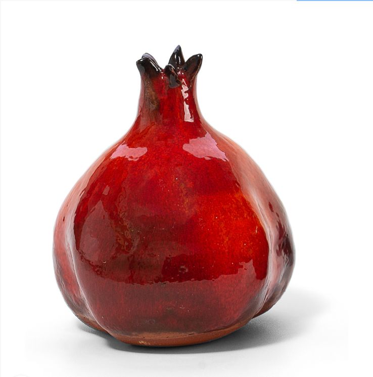 IMJ Hand Painted Ceramic Red Pomegranate