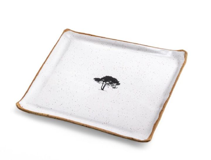 IMJ Square Passover Ceramic Matzah Plate