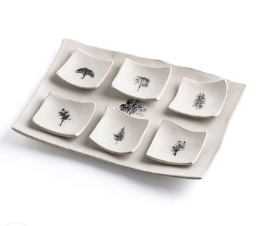 IMJ Passover Ceramic Rectangular Seder Plate - Tree