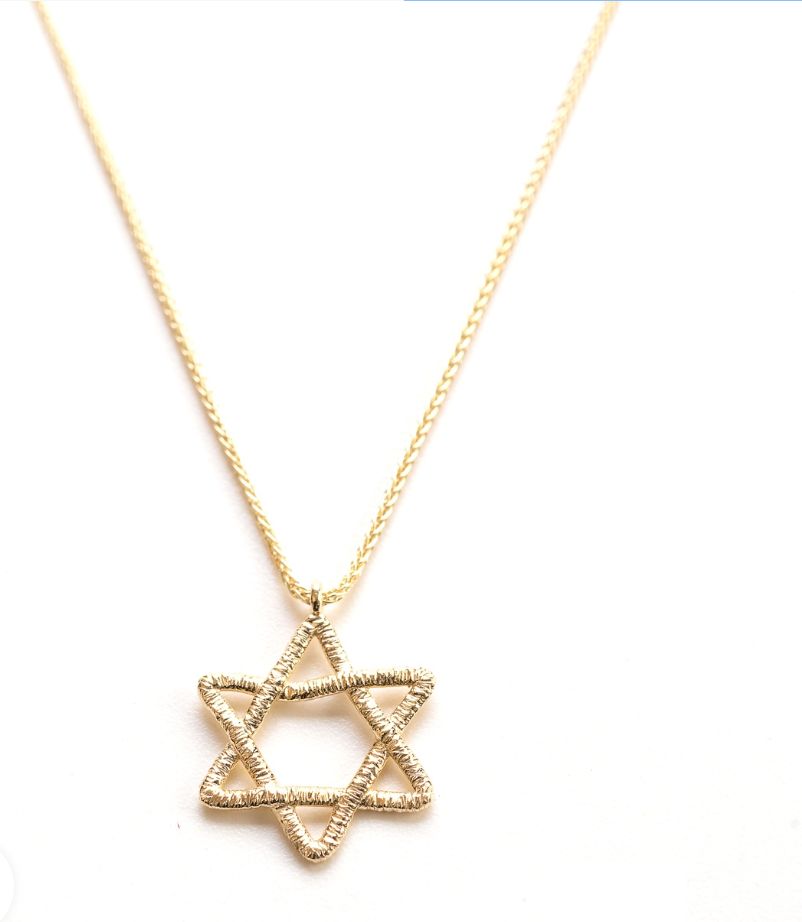 IMJ  14K Gold Star of David Pendant with chain