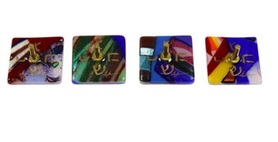 Rosenthal Fused Glass Dreidel Tops