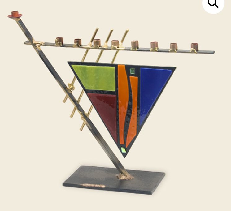 Rosenthal Triangular art-deco Glass Menorah Rosenthal Triangular art-deco Glass Menorah