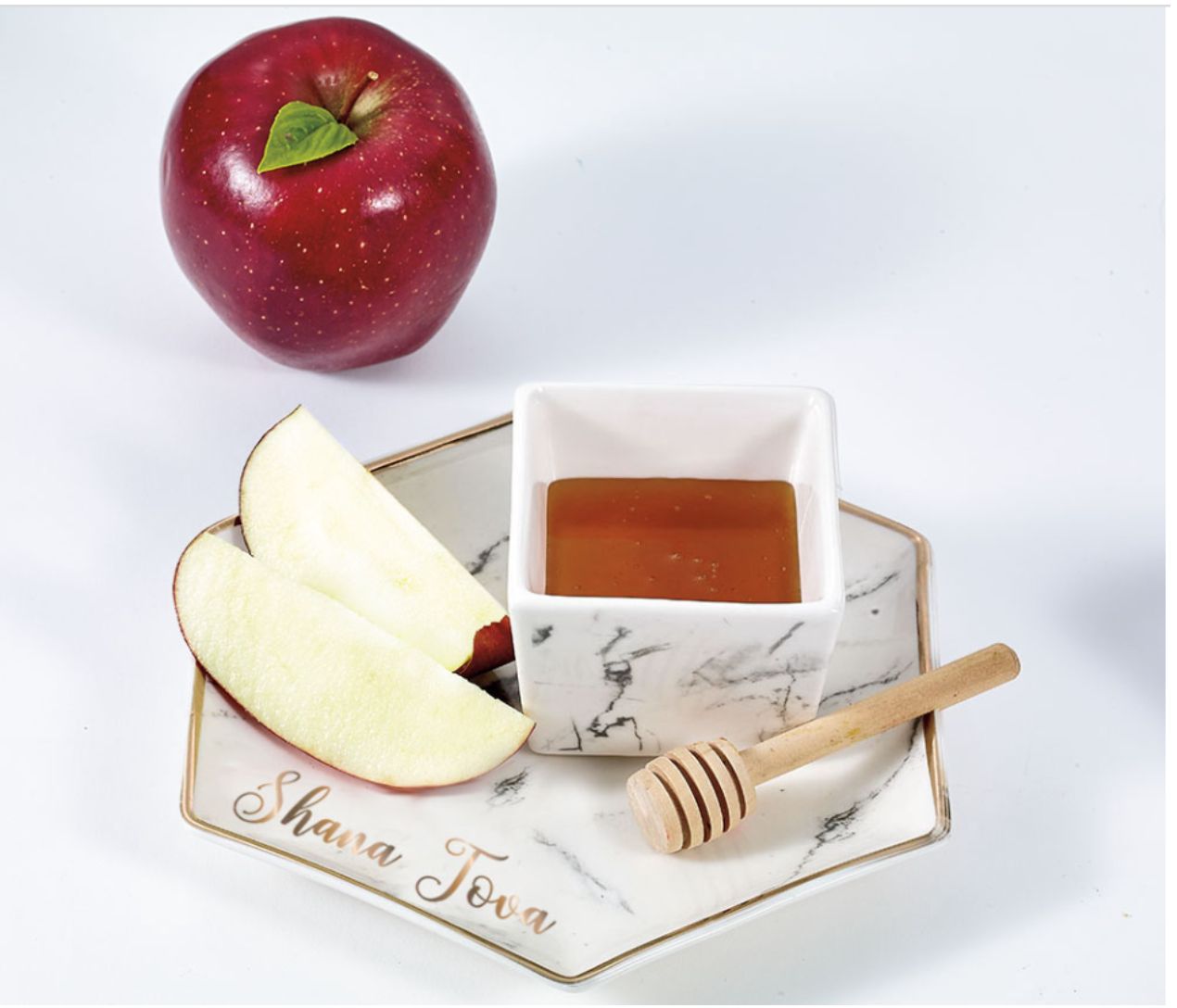 Porcelain Apple &amp; Honey Dish Set -3 pc set
