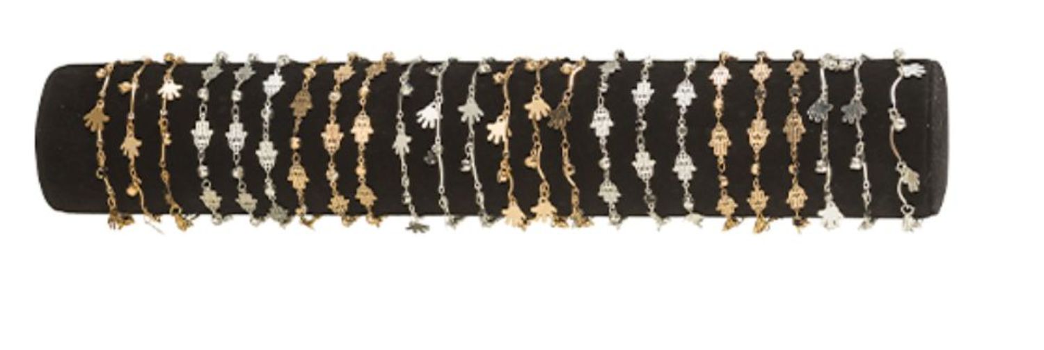 C Bracelets with Amulets - in Gold & Silver C Bracelets with Amulets - in Gold & Silver