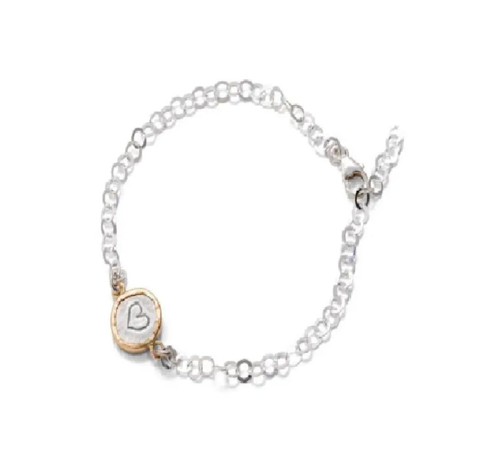 IMJ  14K Gold-filled/Stl Slv Heart Bracelet
