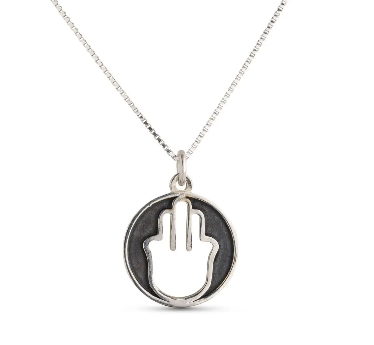 IMJ  The Circle of Meaning Necklace - Hamsa