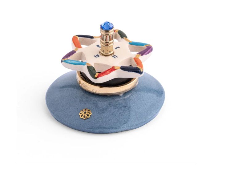 IMJ  Ceramic Dreidel with Swarovski Crystal