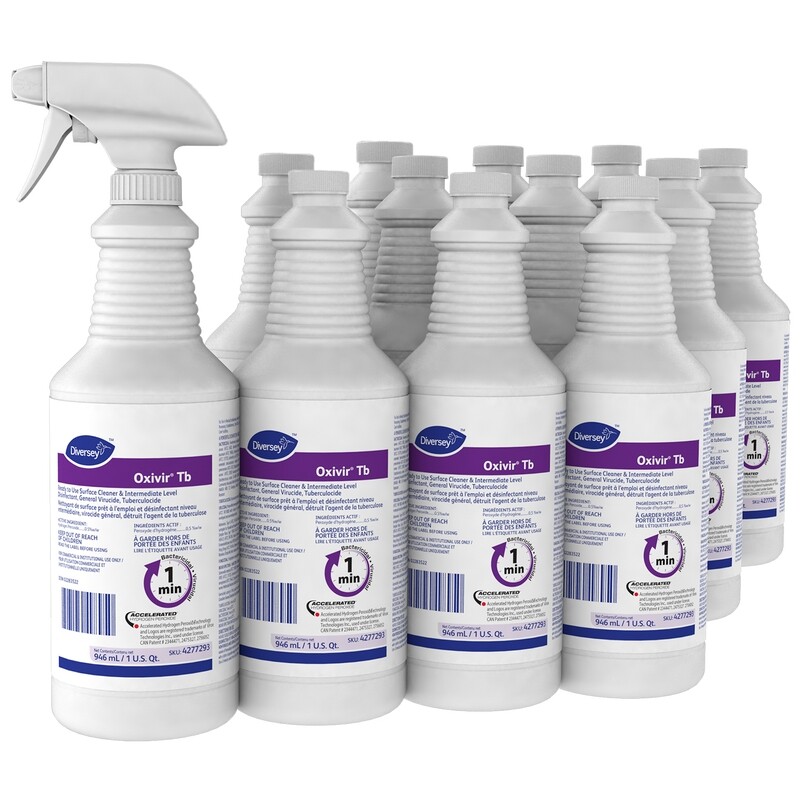 Diversey Oxivir TB Ready-To-Use Disinfectant Cleaner, 946 mL, 12/Case