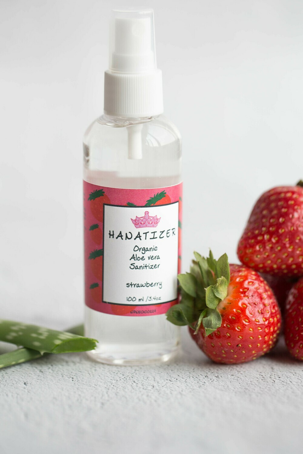 Strawberry Kids Organic Aloe Vera Hand Sanitizer | Disinfectant 85% alcohol | Antiseptic- 100ml/3.4oz